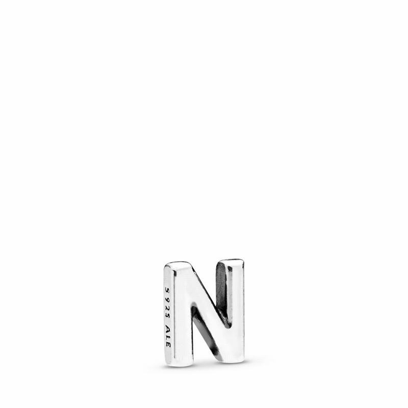 Pandora Letter N Petite Locket Charm Europe - Sterling Silver - 423760BES
